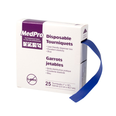 Medipro Disposable Tourniquets, Latex-free| 25 Per Box, 10 boxes per Case